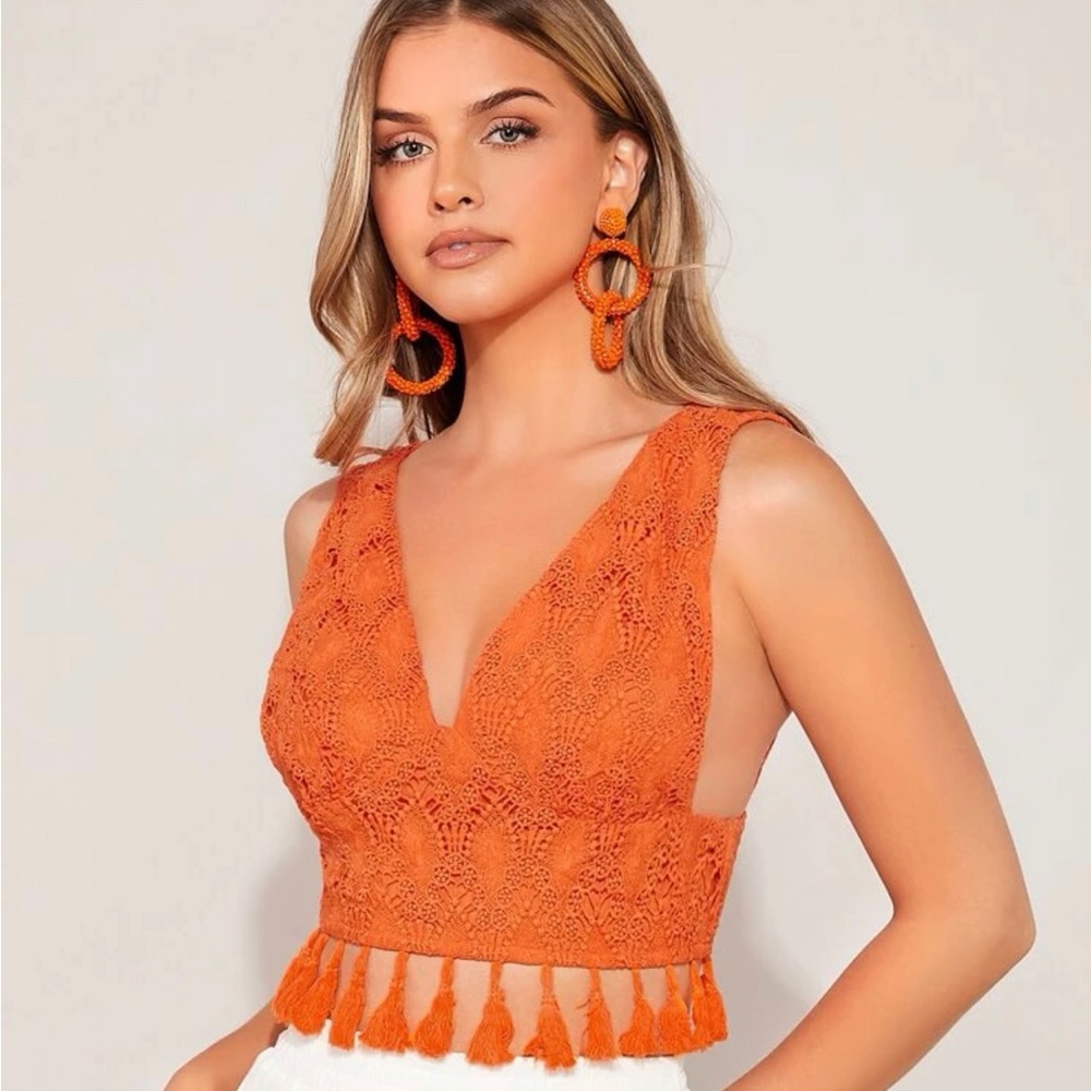 SHEIN Lace Bralette Top Orange XL 3/$30